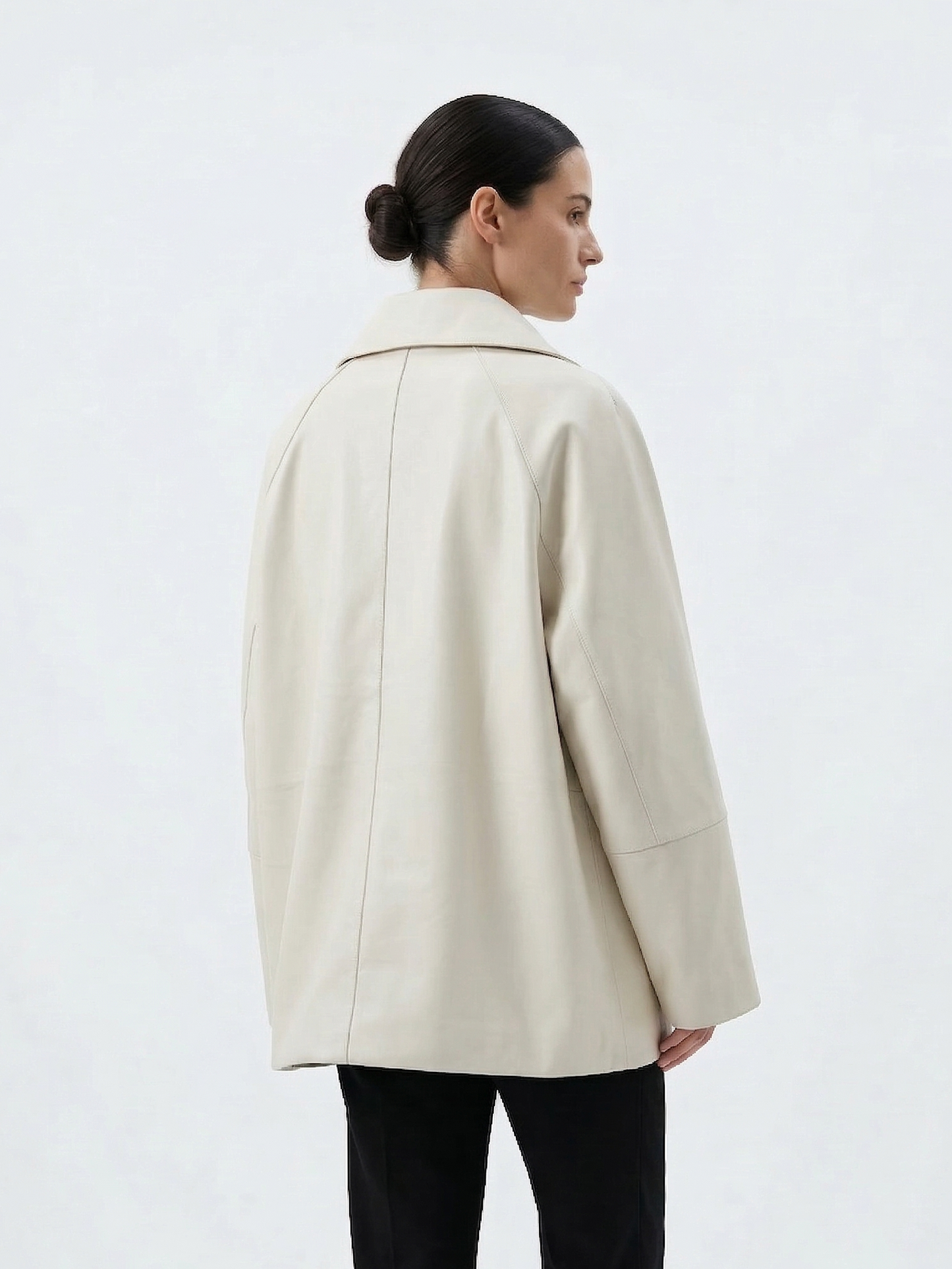 VESTE UTILITAIRE MI-LONGUE EN SIMILICUIR