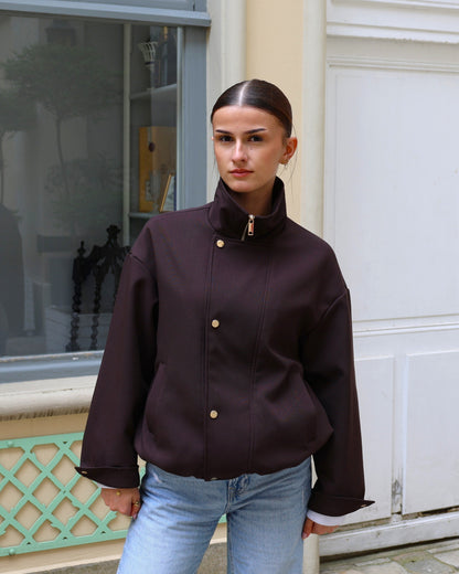 BLOUSON BOMBER A COL MONTANT