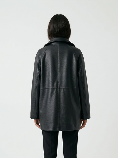 MANTEAU COL MONTANT EN SIMILICUIR
