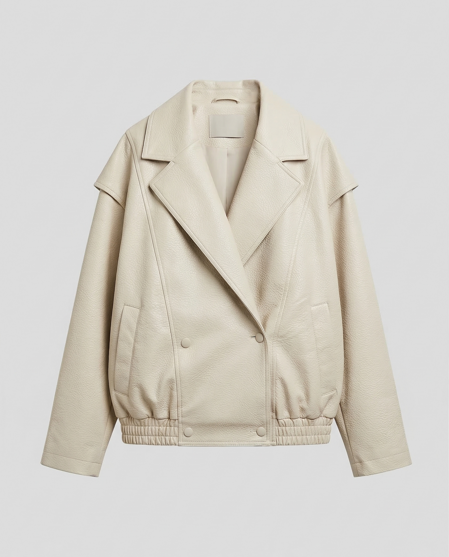 OVERSIZED GRAINED FAUX LEATHER JACKET