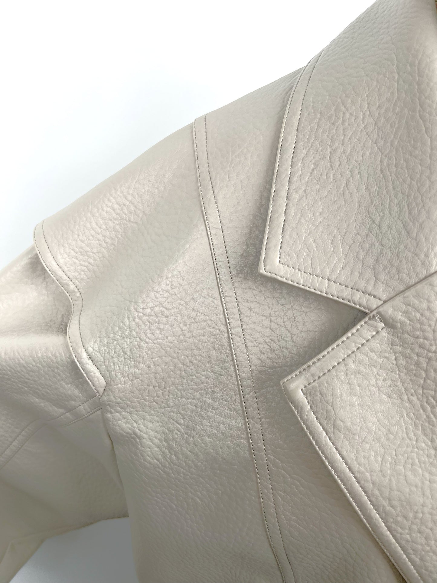 OVERSIZED GRAINED FAUX LEATHER JACKET