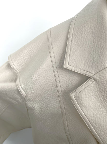 OVERSIZED GRAINED FAUX LEATHER JACKET