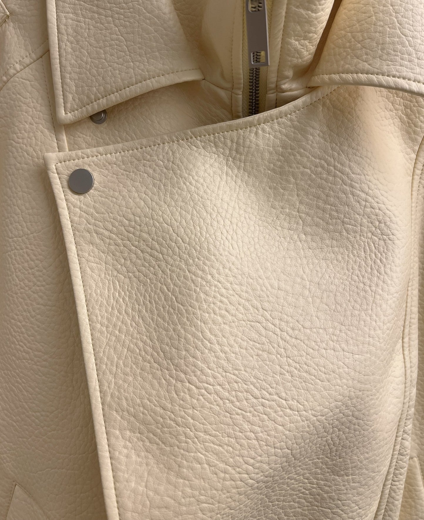 VESTE BIKER SIMILICUIR GRAINÉ À DOUBLE COL