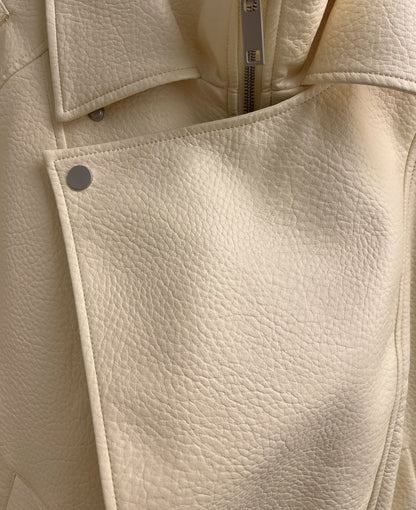 VESTE BIKER SIMILICUIR GRAINÉ À DOUBLE COL