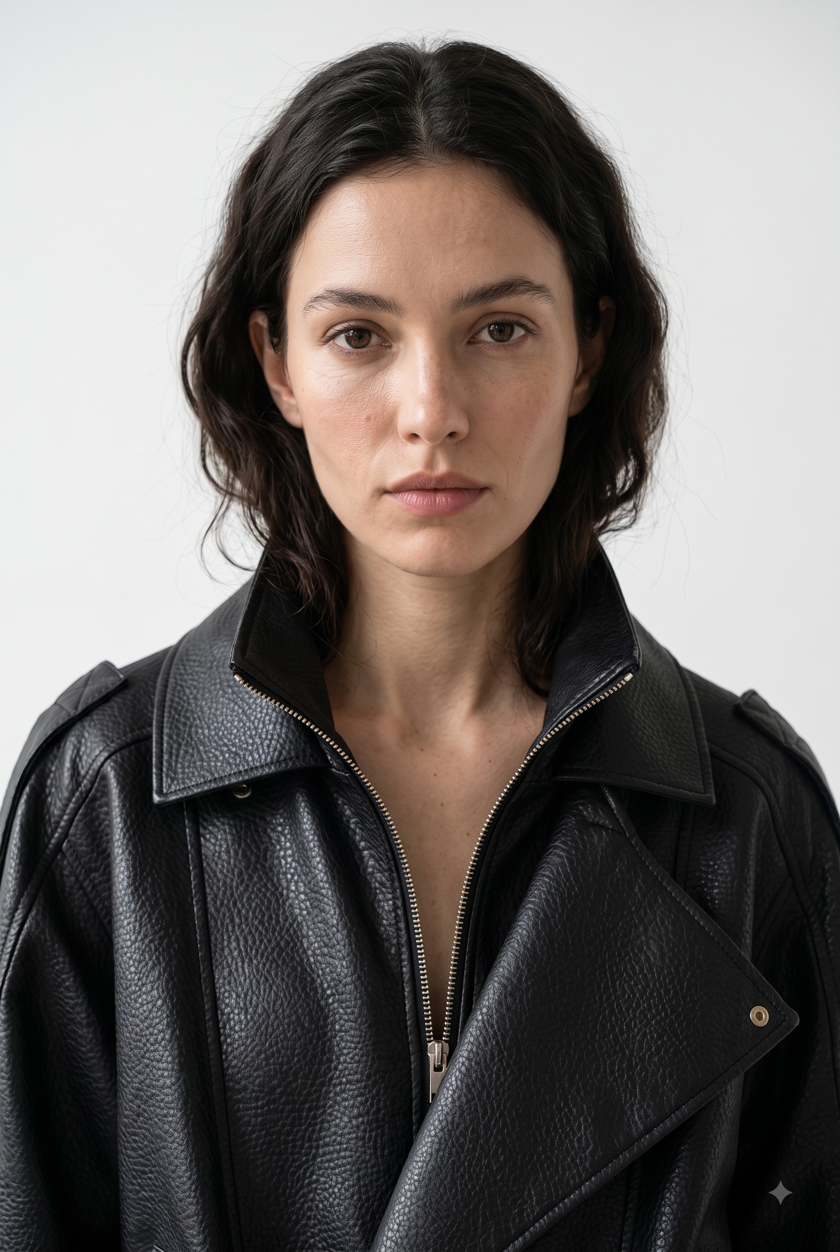 VESTE BIKER SIMILICUIR GRAINÉ À DOUBLE COL - K-ZELL PARIS