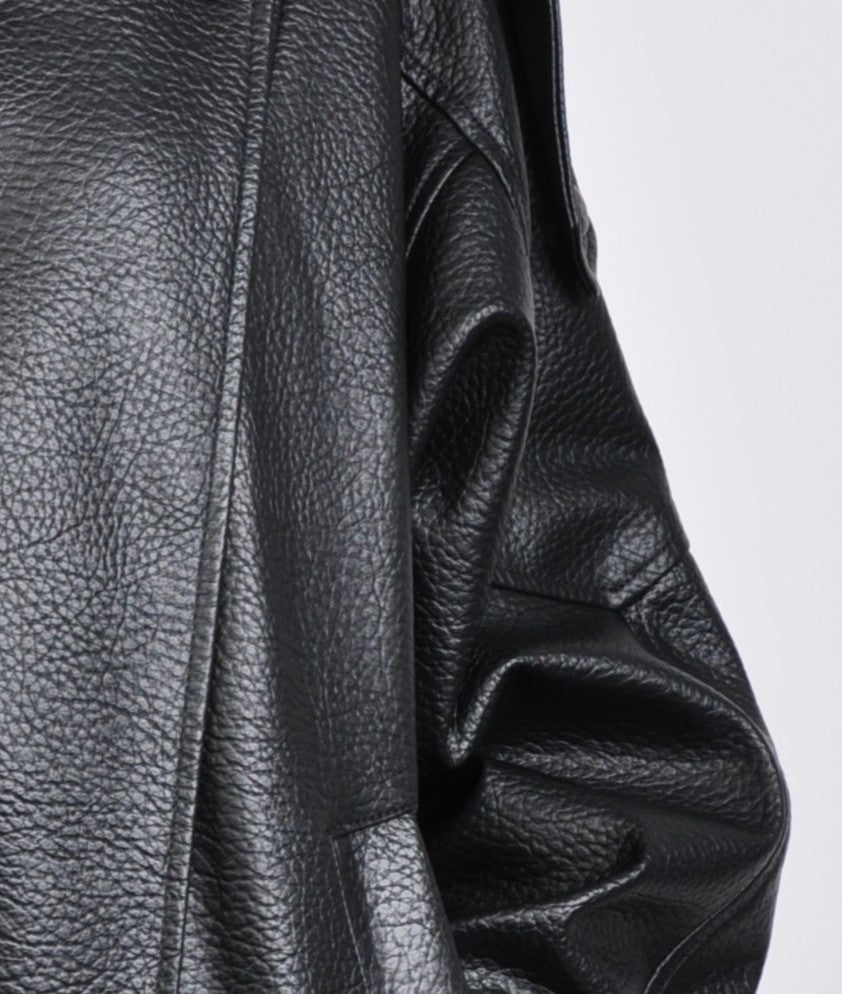 VESTE BIKER SIMILICUIR GRAINÉ À DOUBLE COL - K-ZELL PARIS