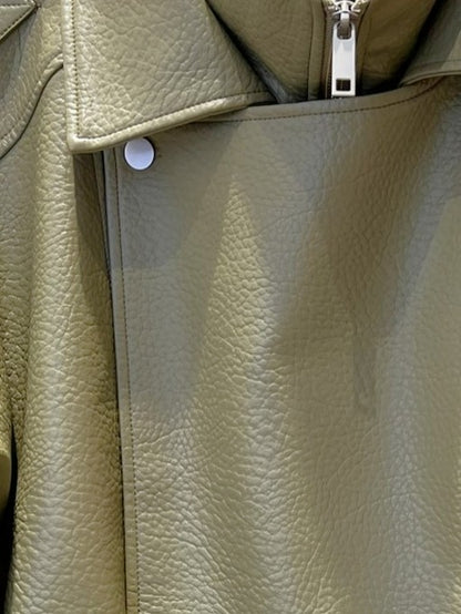 VESTE BIKER SIMILICUIR GRAINÉ À DOUBLE COL - K-ZELL PARIS