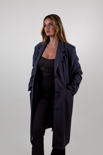 LONG LIGHTWEIGHT BLAZER-STYLE COAT