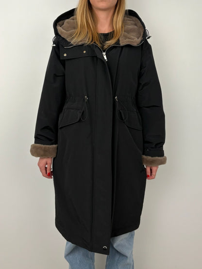 PARKA WITH FAUX FUR HOOD
