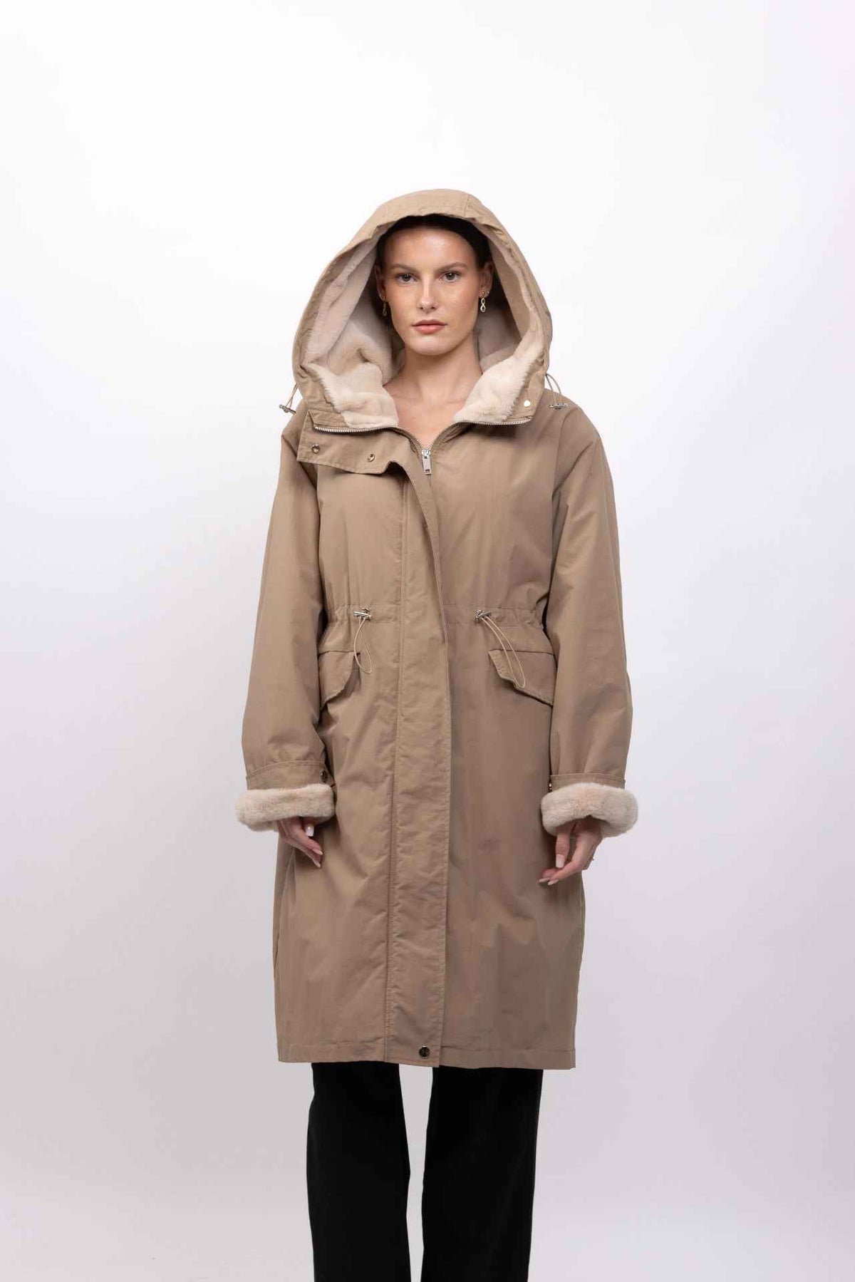 PARKA À CAPUCHE EN FAUSSE FOURRURE Femme - K-ZELL PARIS