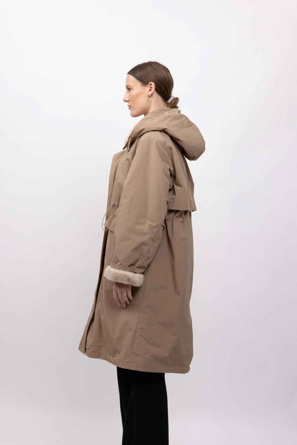 PARKA À CAPUCHE EN FAUSSE FOURRURE Femme - K-ZELL PARIS