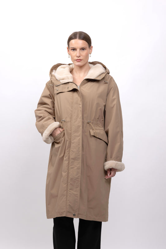 FAUX FUR HOODED PARKA