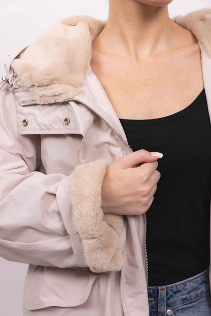 PARKA À CAPUCHE EN FAUSSE FOURRURE Femme - K-ZELL PARIS