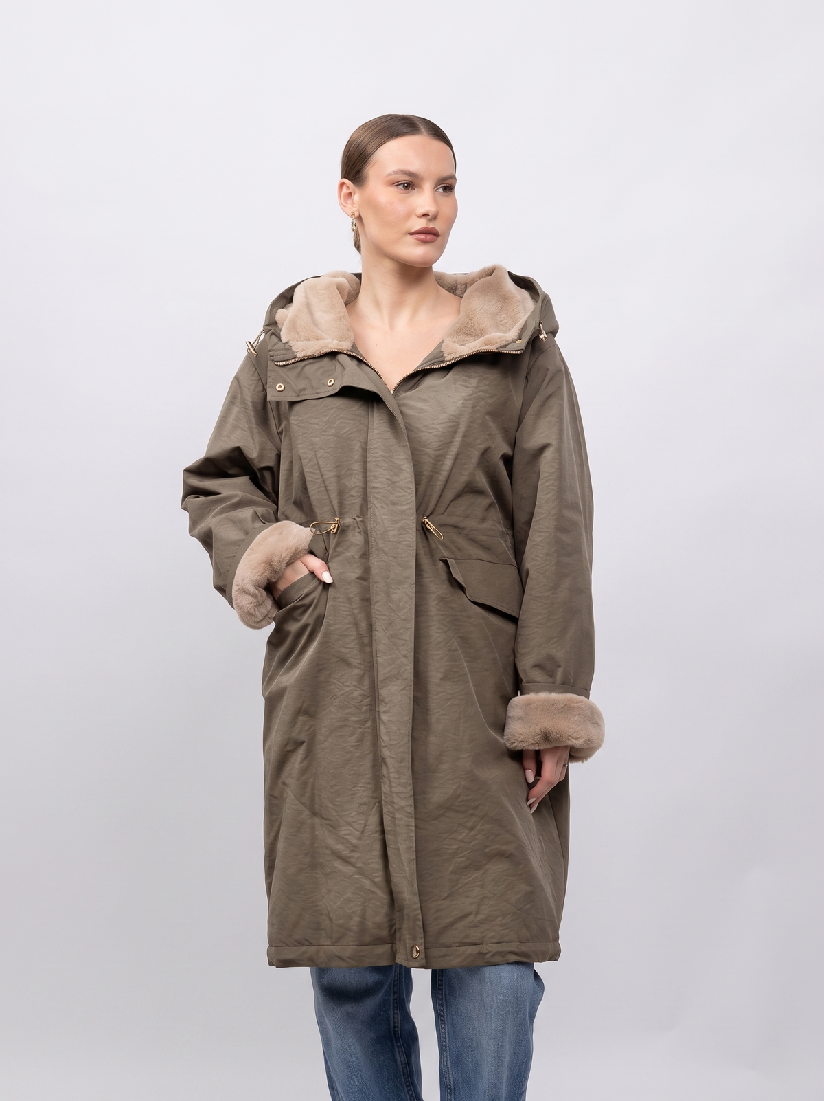 PARKA À CAPUCHE EN FAUSSE FOURRURE Femme - K-ZELL PARIS