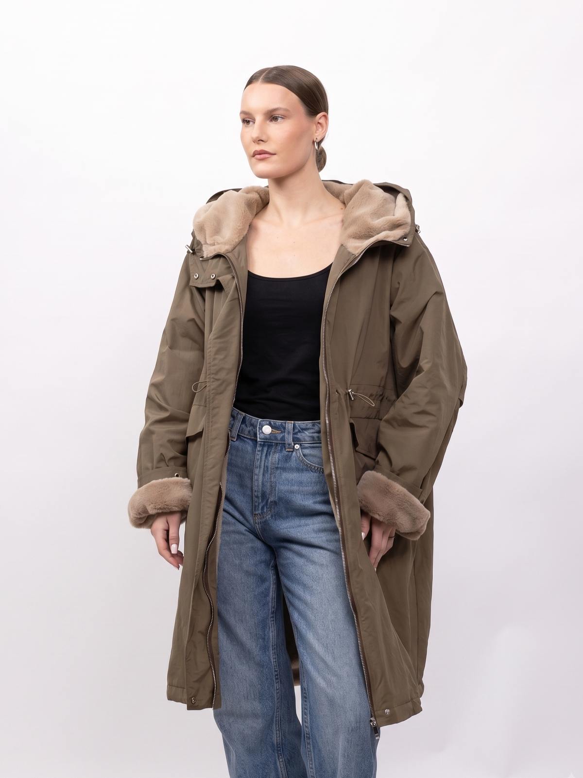 PARKA À CAPUCHE EN FAUSSE FOURRURE Femme - K-ZELL PARIS