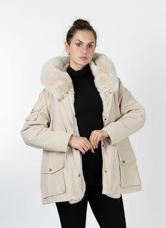 PARKA EN FAUSSE FOURRURE