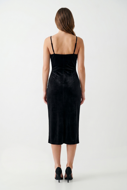 VESTIDO MIDI DE TERCIOPELO