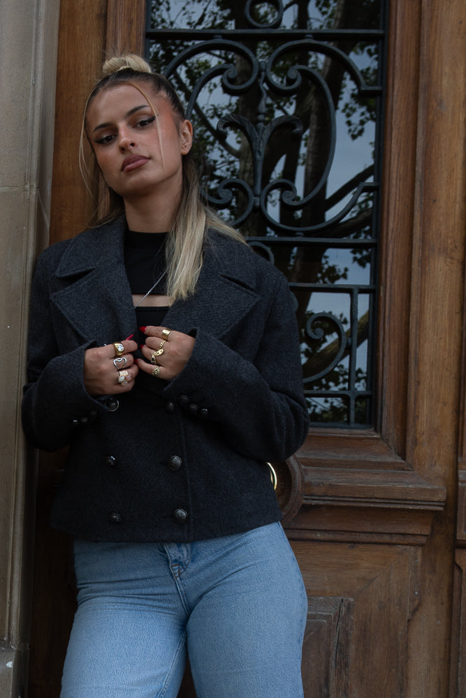 SHORT PEA COAT JACKET