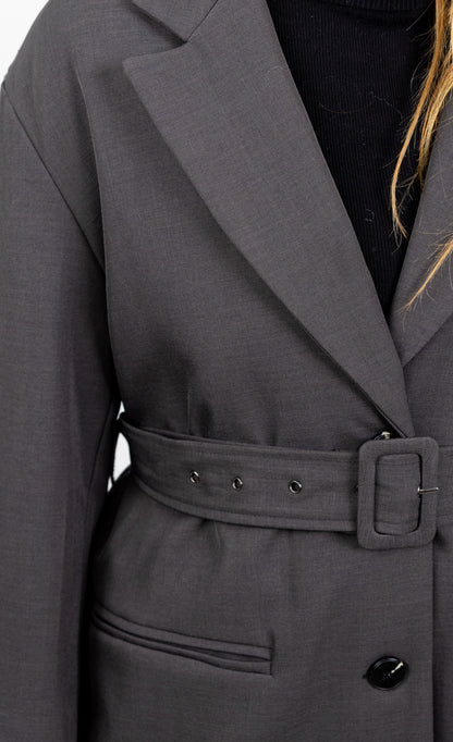 MID-LENGTH BELTED BLAZER