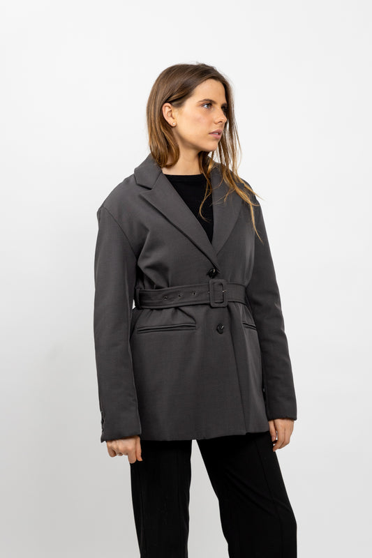 BLAZER MI-LONG Á CEINTURE