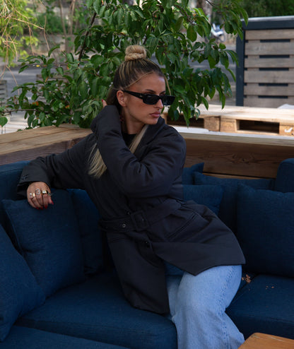 BLAZER MI-LONG A CEINTURE