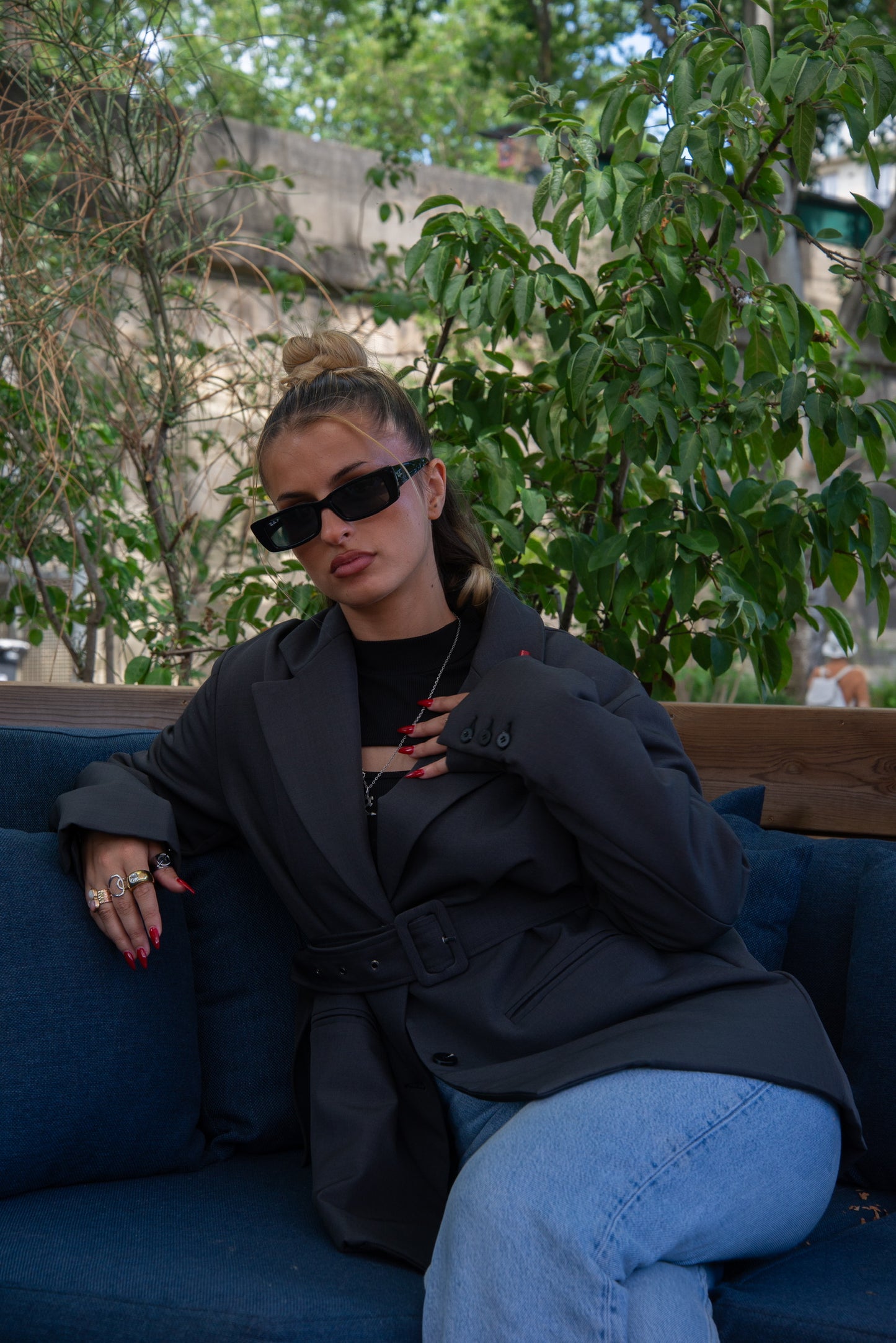 BLAZER MI-LONG Á CEINTURE