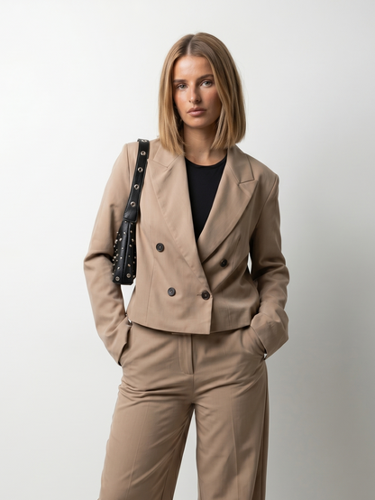 DOUBLE-BREASTED SHORT BLAZER