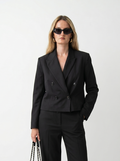 DOUBLE-BREASTED SHORT BLAZER