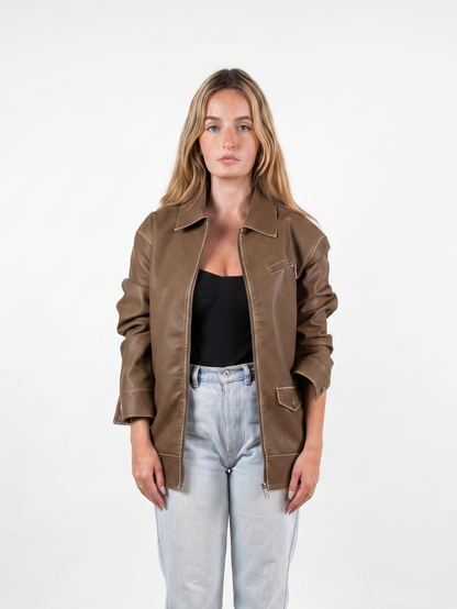 VINTAGE FAUX LEATHER JACKET