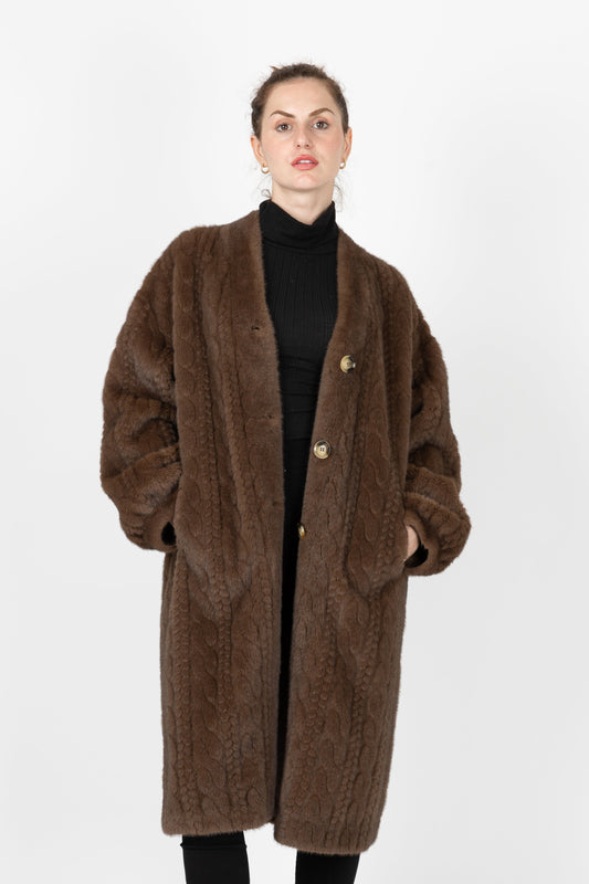 LONG FAUX FUR CARDIGAN