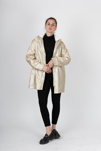 WATERPROOF PARKA WITH FAUX FUR HOOD