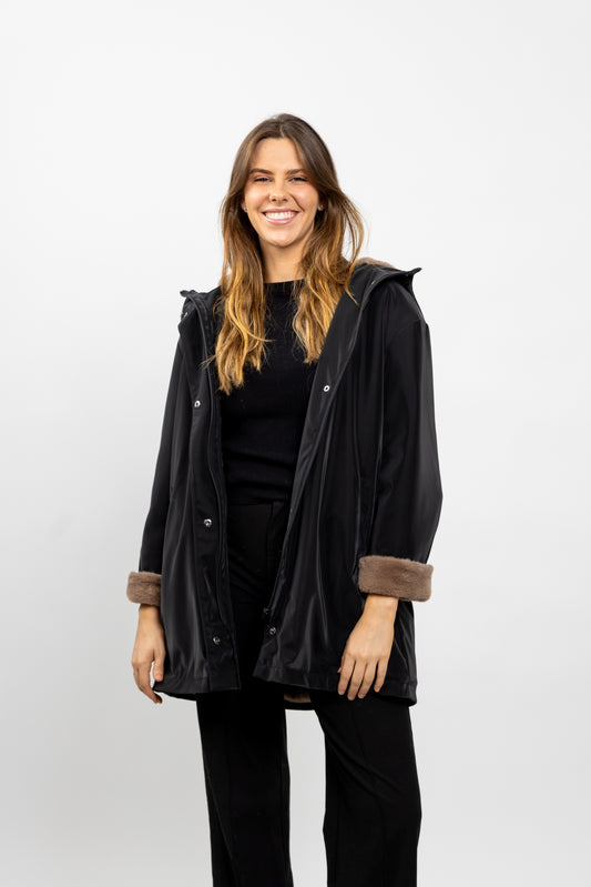 WATERPROOF PARKA WITH FAUX FUR HOOD