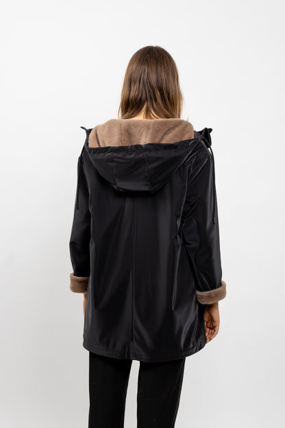 WATERPROOF PARKA WITH FAUX FUR HOOD