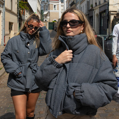DOUDOUNE PREMIUM EN TISSU BLEU