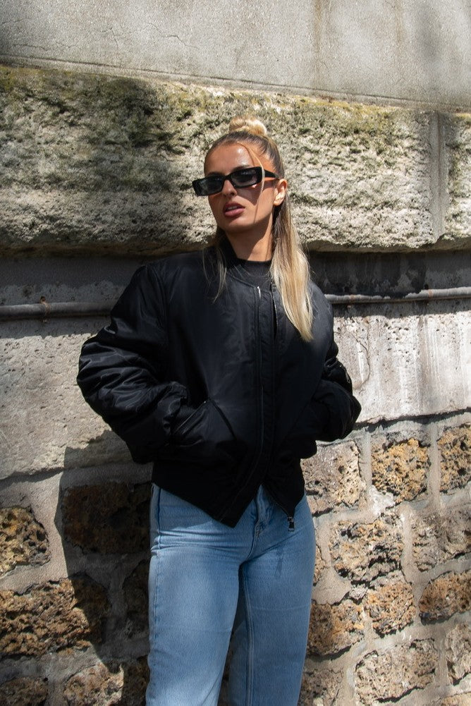 OVERSIZED QUILTED BOMBER JACKET