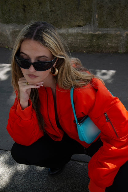 OVERSIZED QUILTED BOMBER JACKET