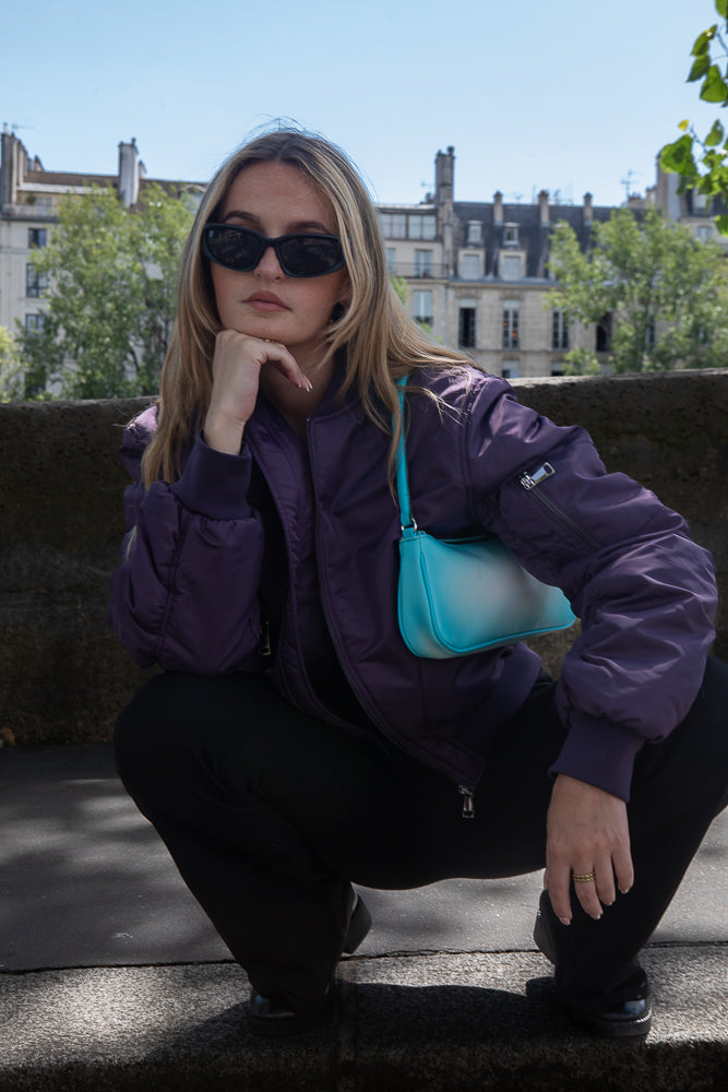 OVERSIZED QUILTED BOMBER JACKET