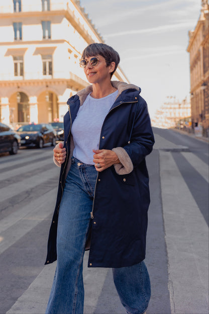 PARKA WITH FAUX FUR HOOD