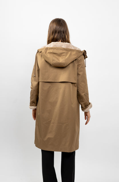 PARKA WITH FAUX FUR HOOD