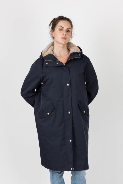 PARKA WITH FAUX FUR HOOD