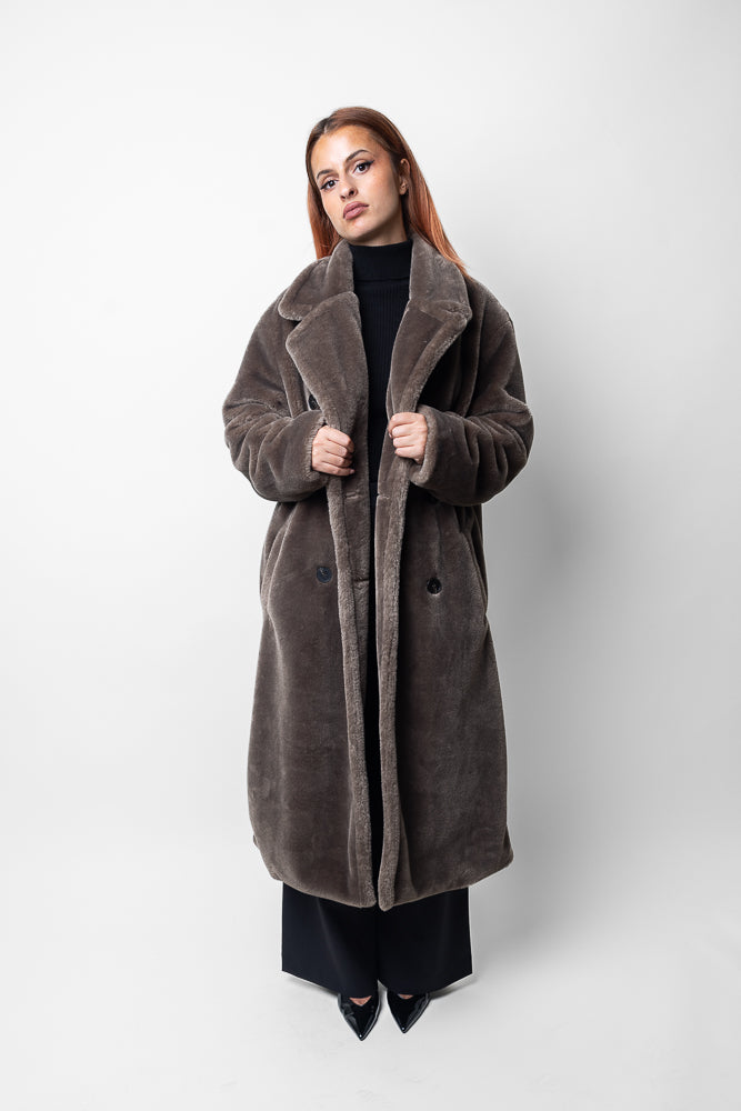 Long faux fur coat