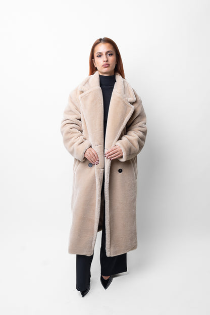 Long faux fur coat