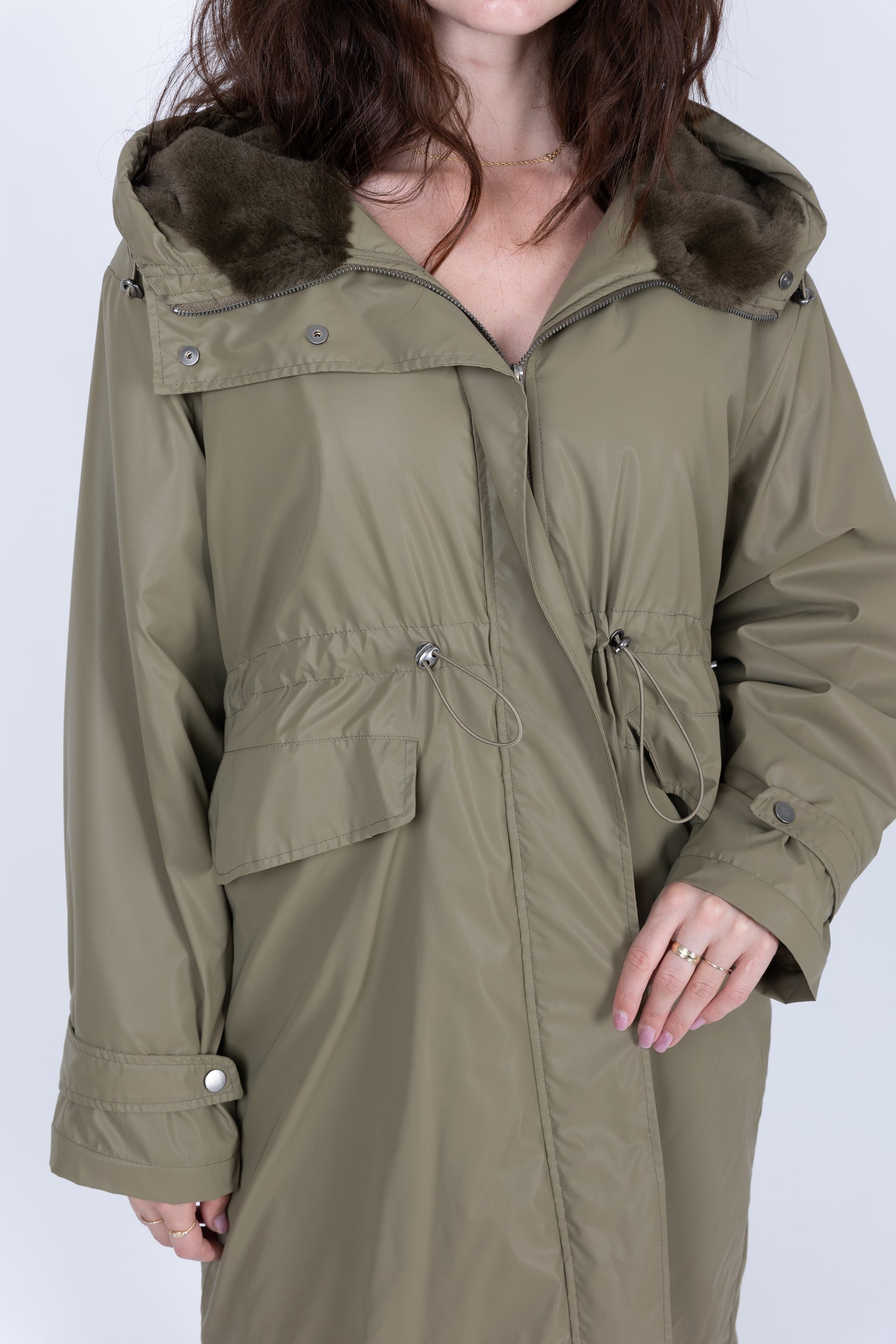 WATERPROOF PARKA WITH FAUX FUR HOOD