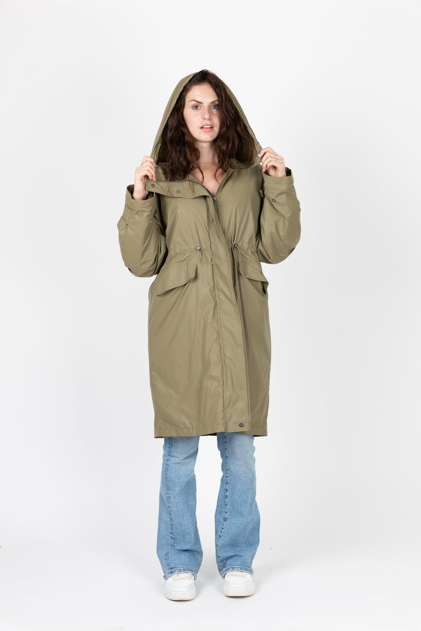 WATERPROOF PARKA WITH FAUX FUR HOOD