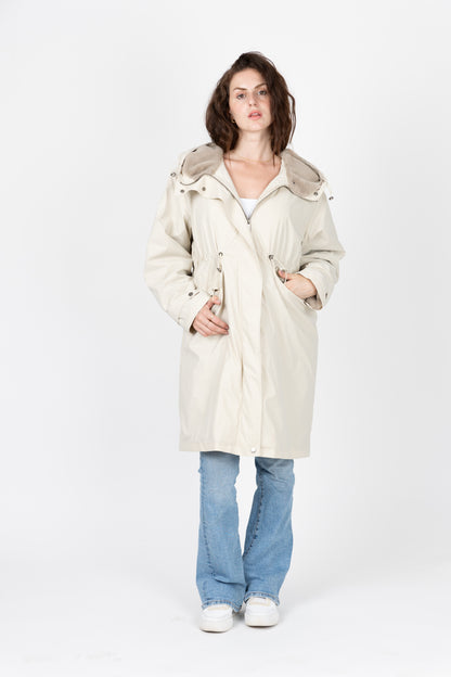 WATERPROOF PARKA WITH FAUX FUR HOOD