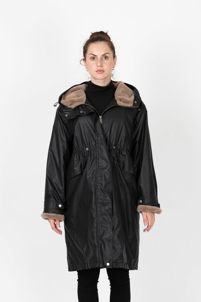 WATERPROOF PARKA WITH FAUX FUR HOOD