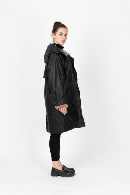WATERPROOF PARKA WITH FAUX FUR HOOD