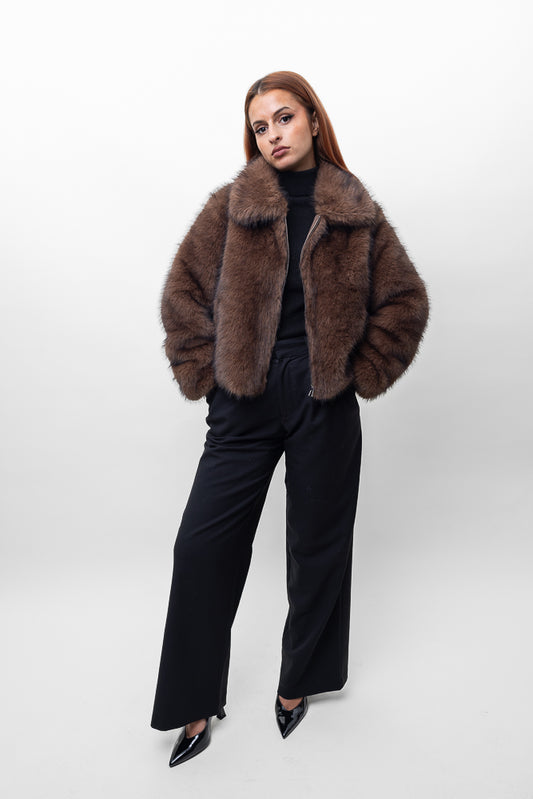 Short faux fur coat