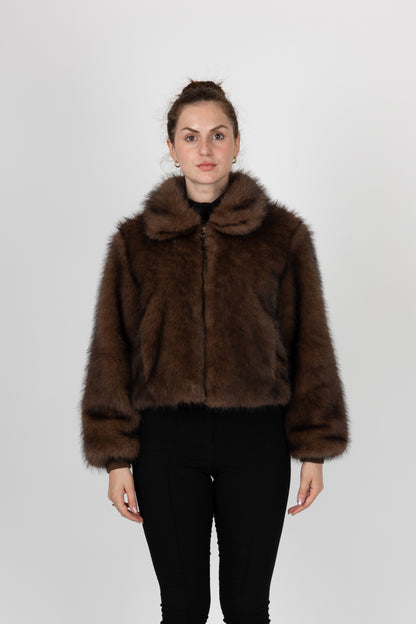 Short faux fur coat