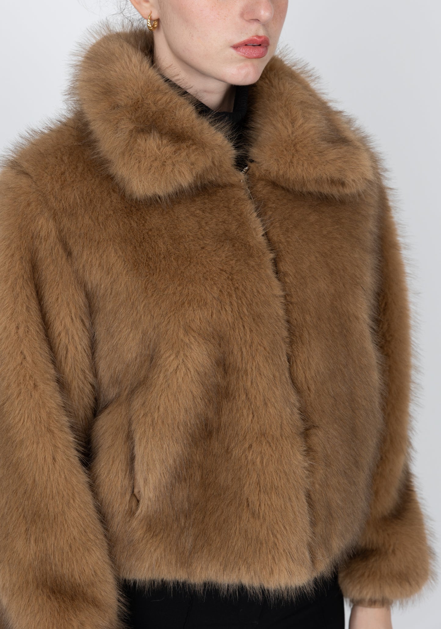 Short faux fur coat